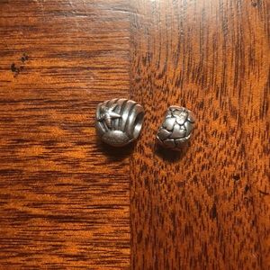 Seashell and silver hearts Pandora charms